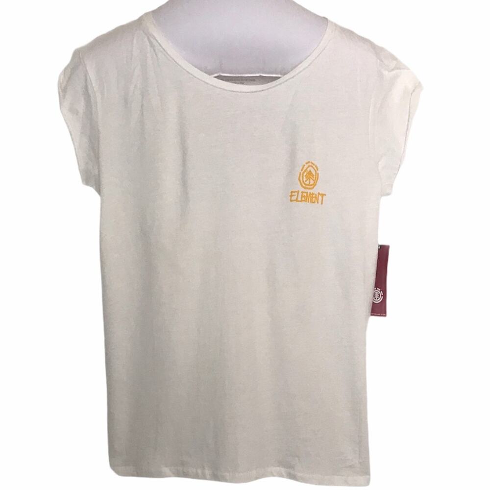 Element Graffiti Logo Tee White Yellow Small